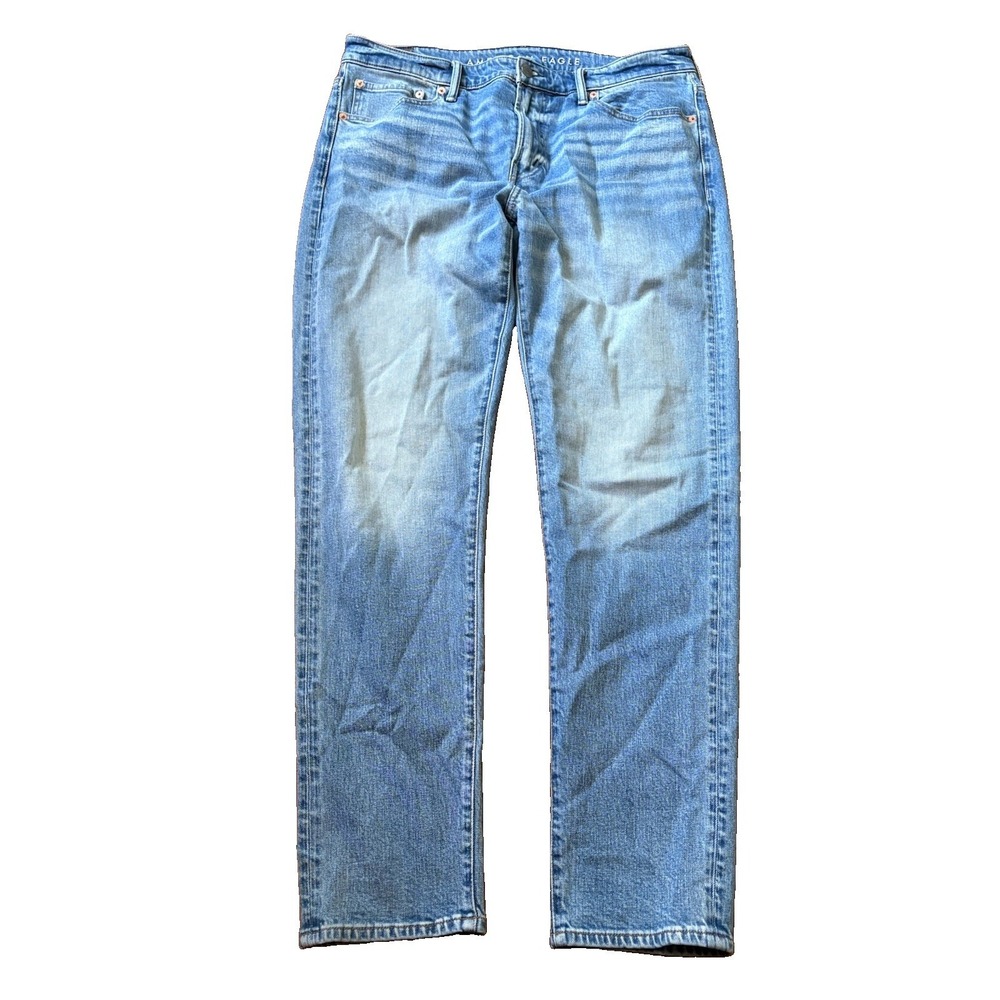 American Eagle Relaxed Slim Jeans Mens 34x34 Blue Medium Wash Denim Grunge